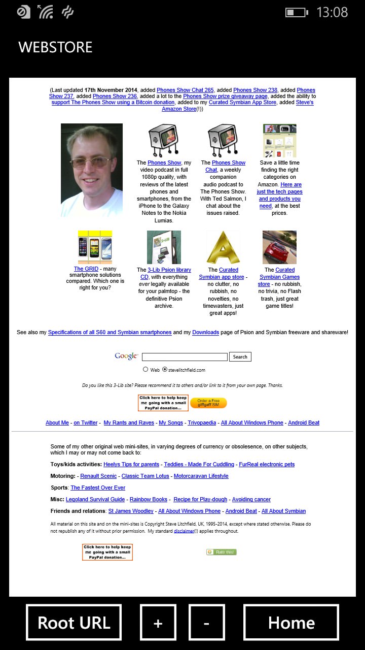 Screenshot, webStore