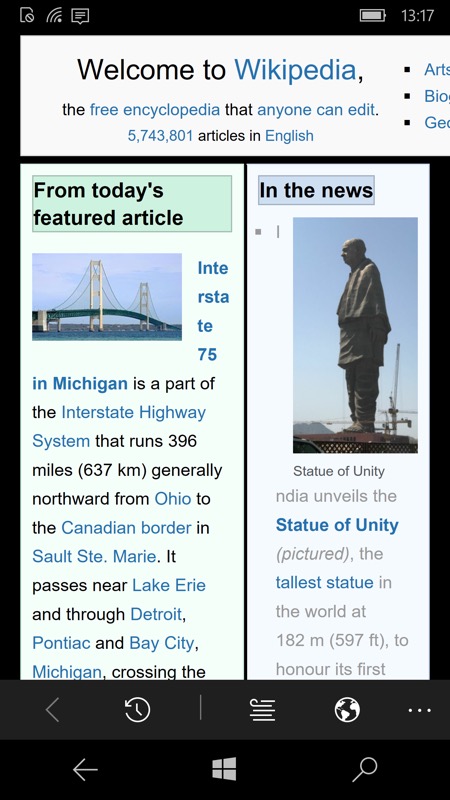 Screenshot, Wikini for Wikipedia