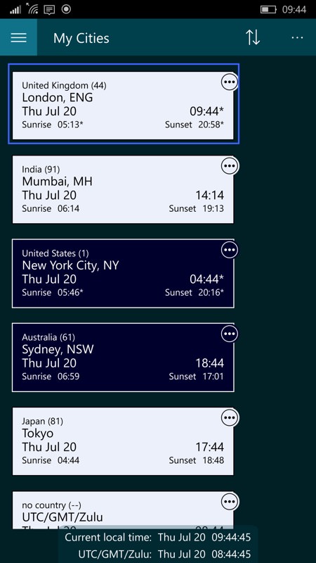 Screenshot, World Time Clock