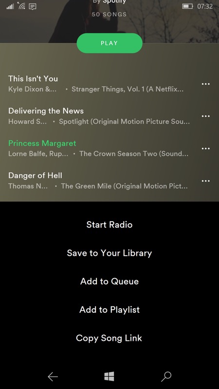 Spotify WPW screenshot