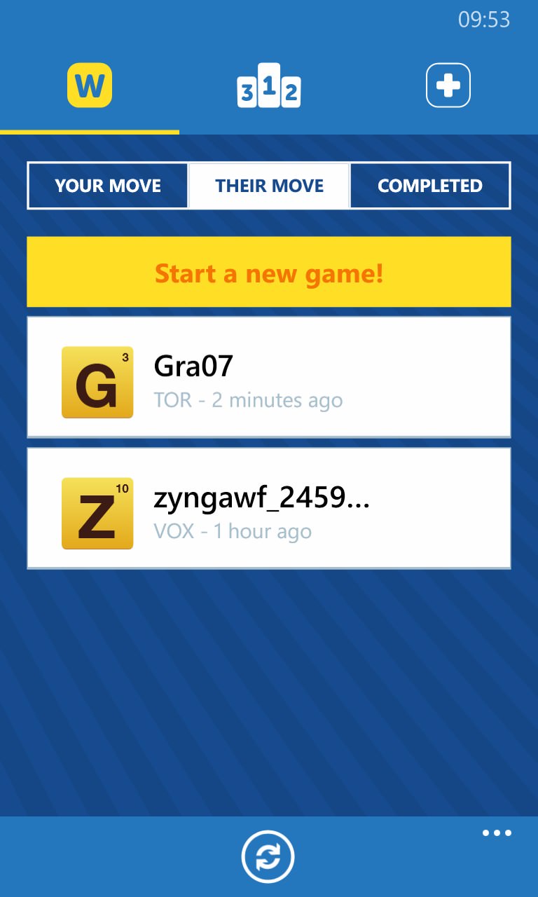 Screenshot, Words With Friends