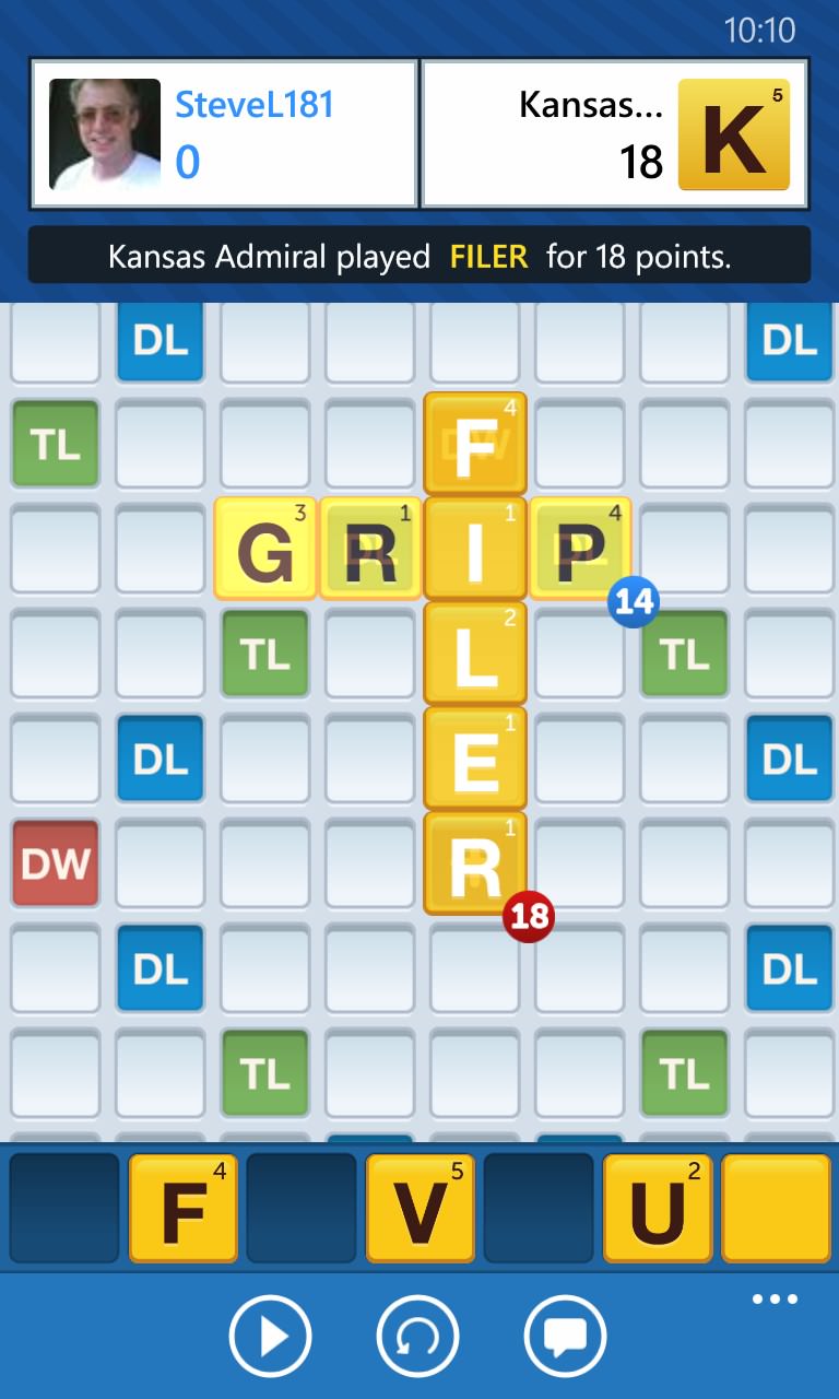 Screenshot, Words With Friends