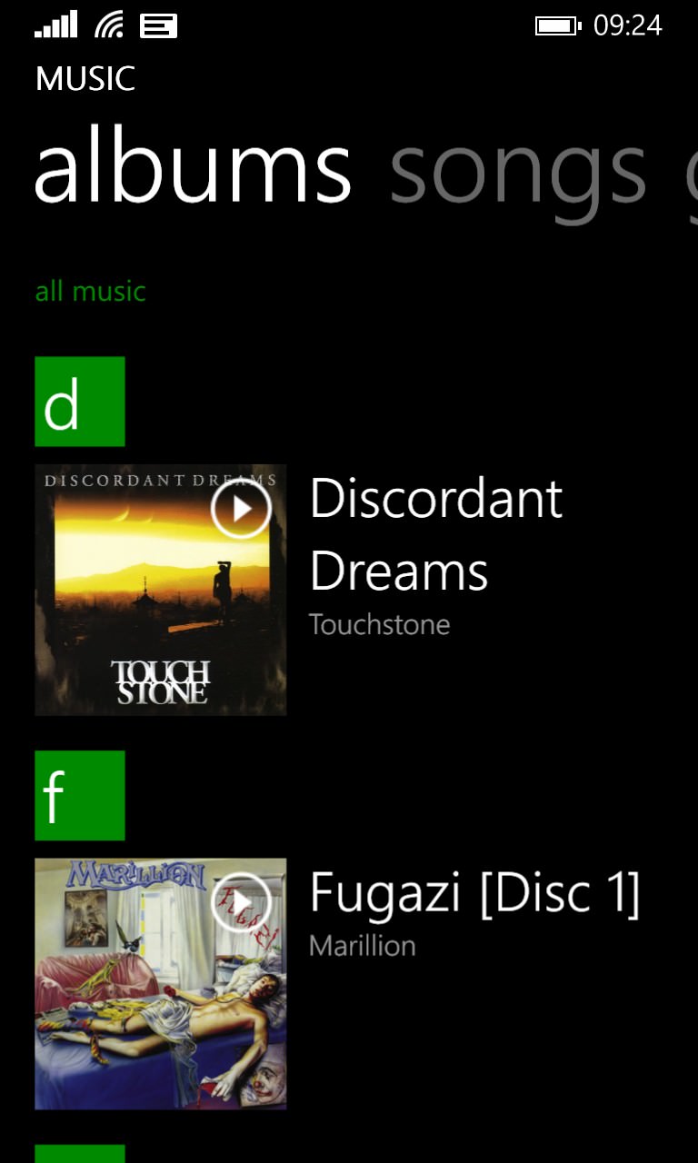 Screenshot, Xbox Music