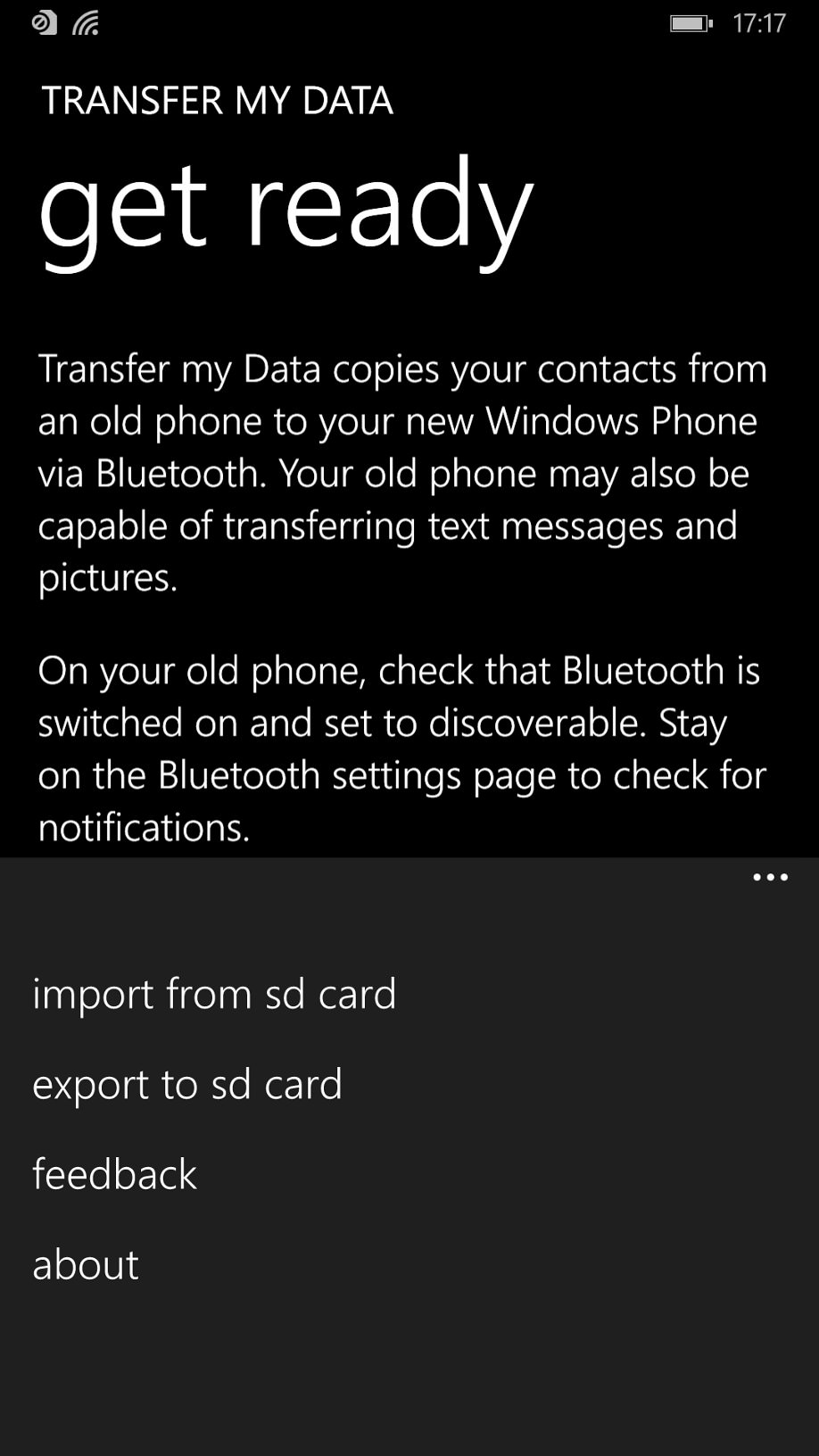 Screenshot, Transfer My Data