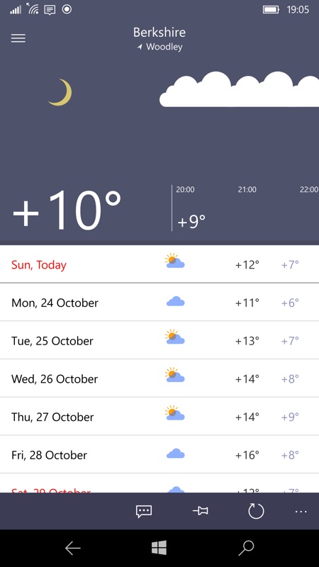 Yandex.Weather screenshot