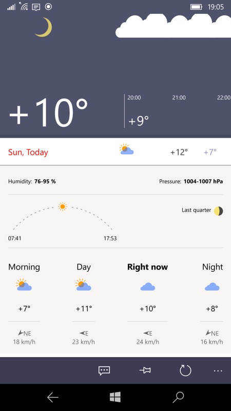 Yandex.Weather screenshot