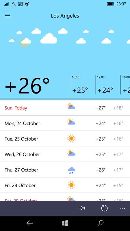 Yandex.Weather screenshot