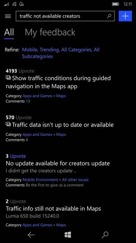 Screenshot, W10 Maps issue