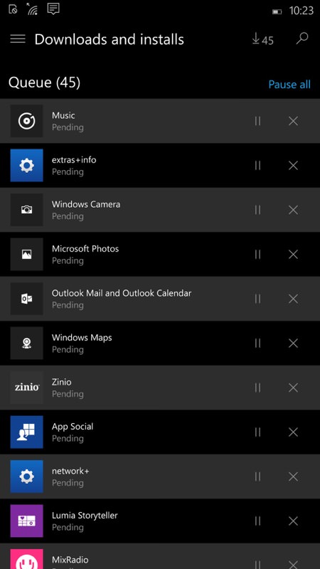 Screenshot, Windows 10 Mobile Build 10149