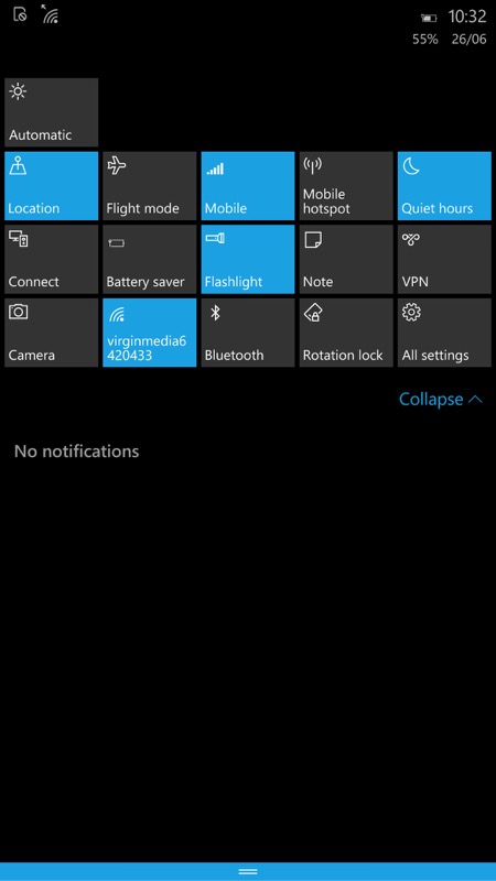 Screenshot, Windows 10 Mobile Build 10149