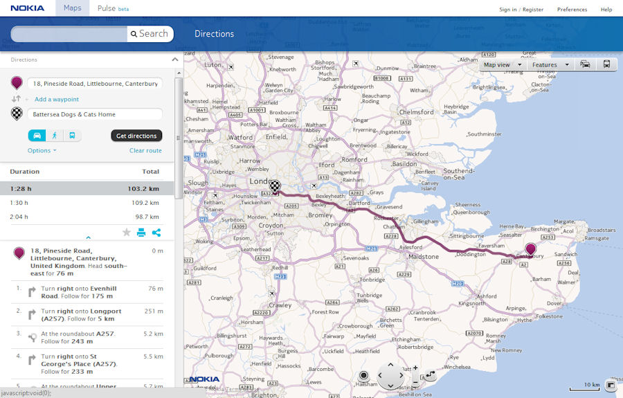 Nokia Maps in Browser