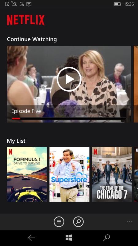 Netflix and Windows Phone/Windows 10 Mobile... lives again!