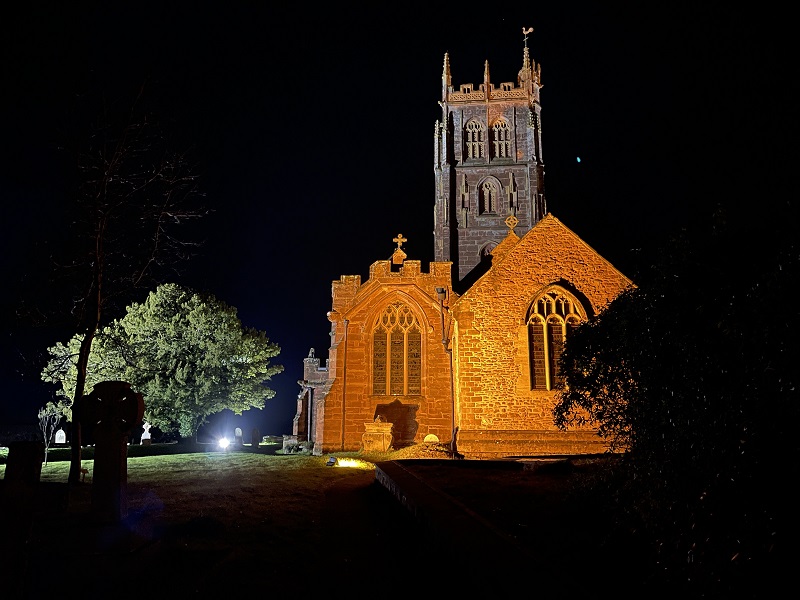 Night church scene