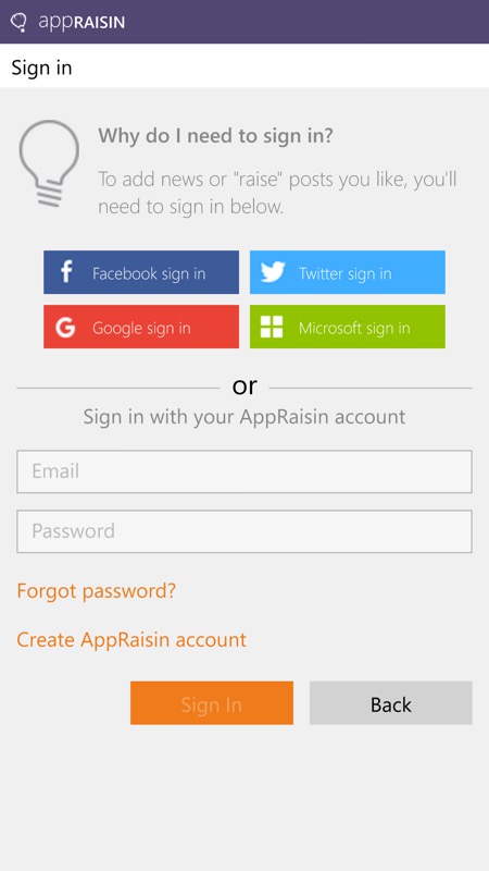 AppRaisin screenshot