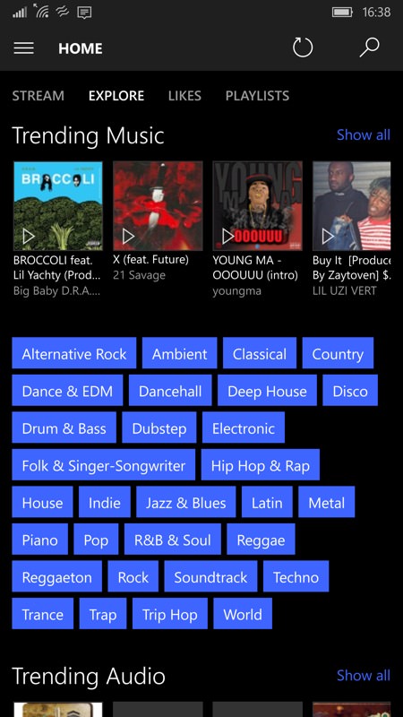 AudioCloud screenshot