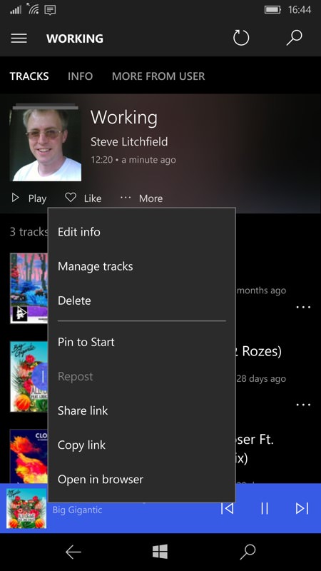 AudioCloud screenshot