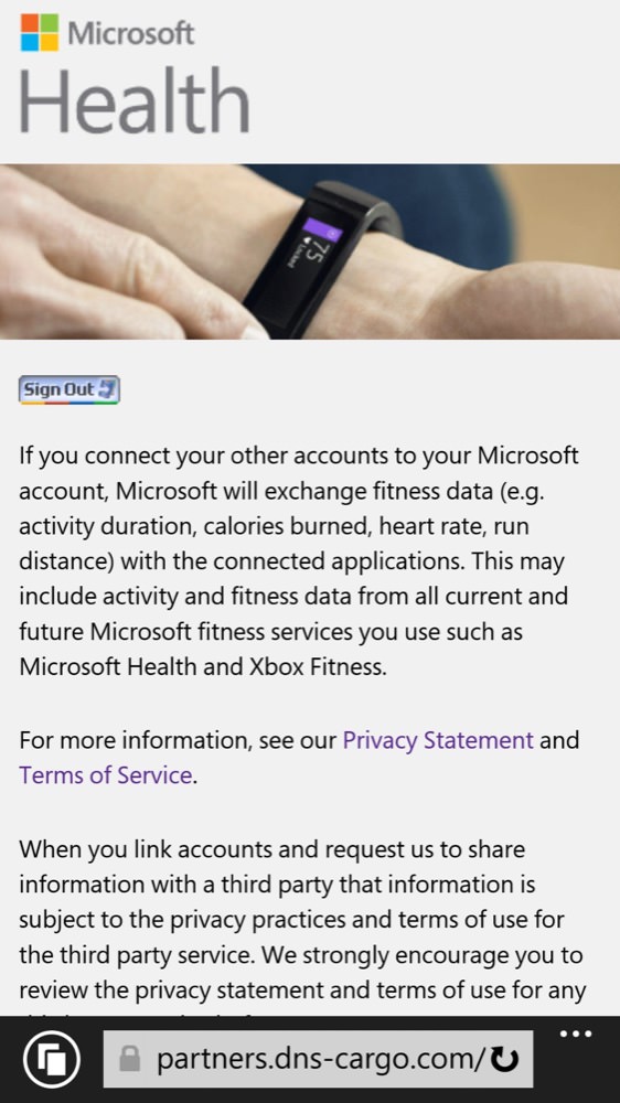 Microsoft Health screenshot