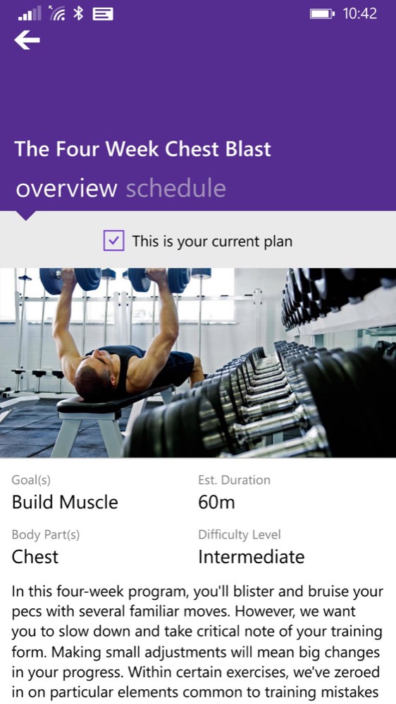 Microsoft Health screenshot
