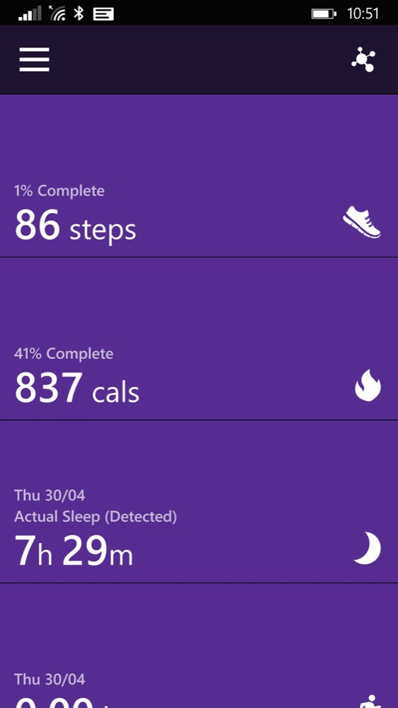 Microsoft Health screenshot