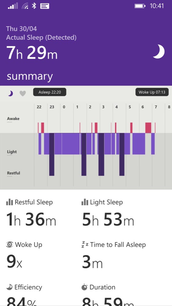 Microsoft Health screenshot