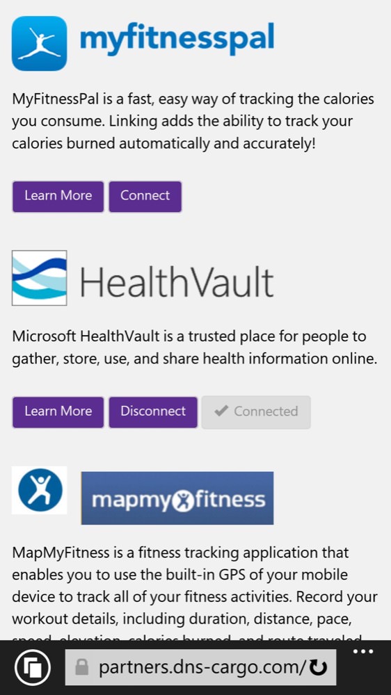 Microsoft Health screenshot