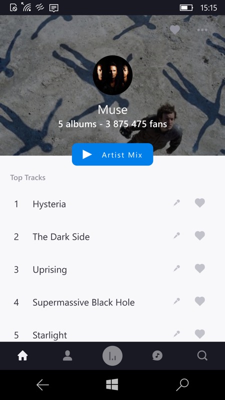 Screenshot, Deezer Music