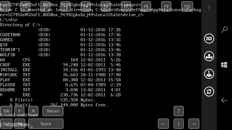 Screenshot, DOSBox