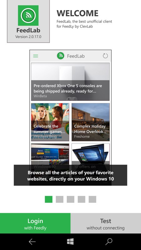 Screenshot, FeedLab UWP