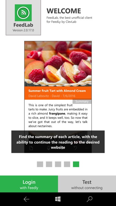 Screenshot, FeedLab UWP
