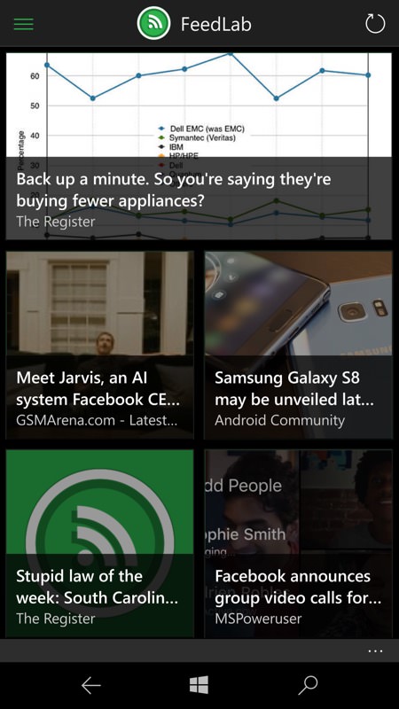 Screenshot, FeedLab UWP