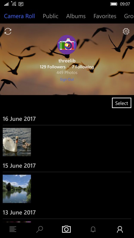 Fliky Flickr client screenshot