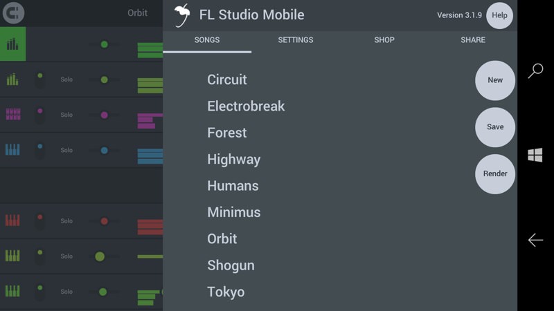 Screenshot, FL Studio Mobile 3