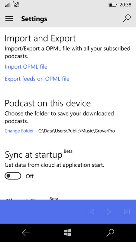 Grover Pro (podcatcher) review - All About Windows Phone