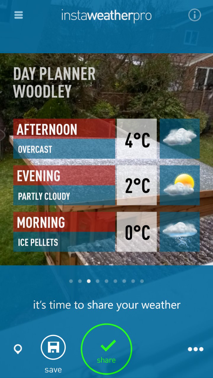 Screenshot, InstaWeather Pro on Windows Phone