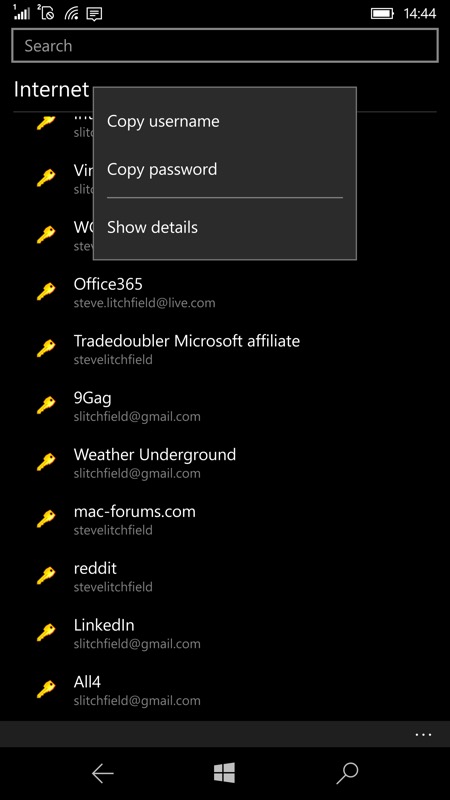 Screenshot, KeePassreader UWP