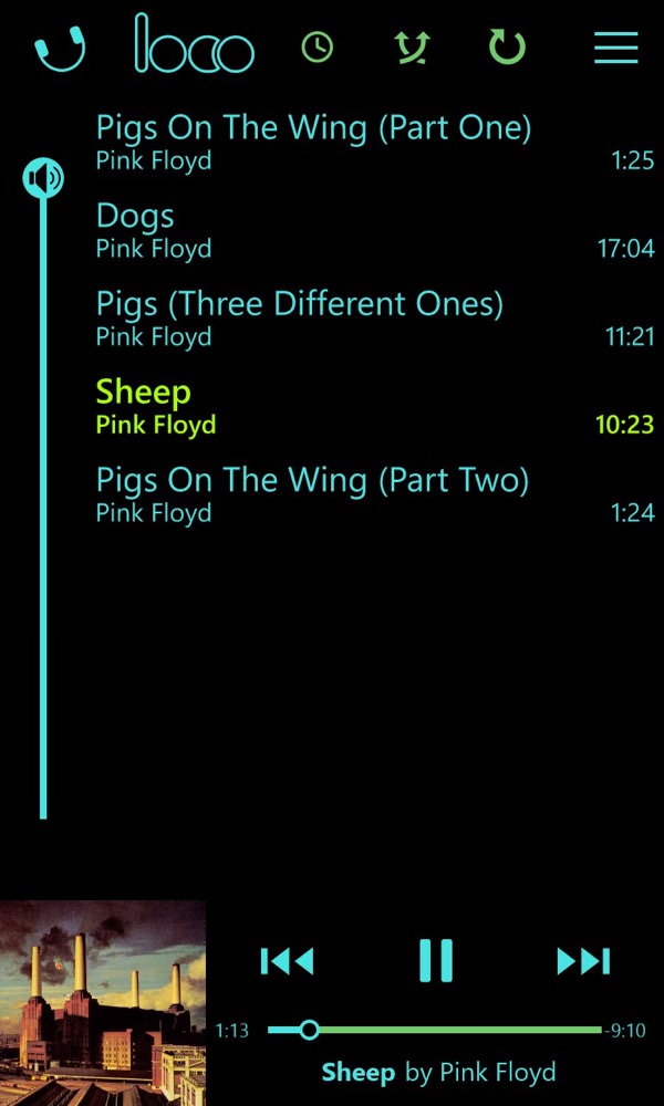 Screenshot, Loco Music Player