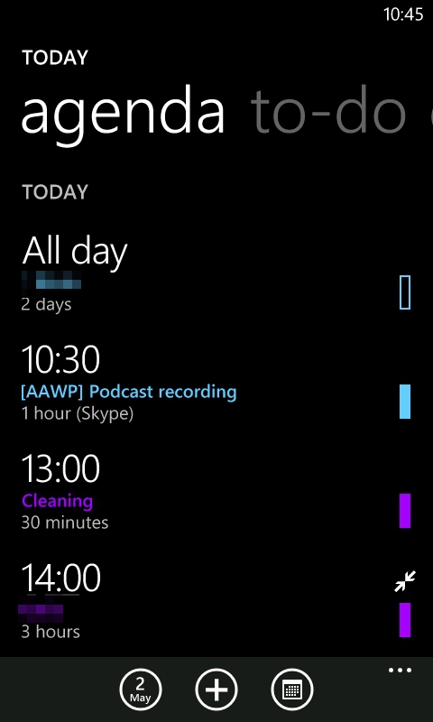 Windows Phone 7 Calendar