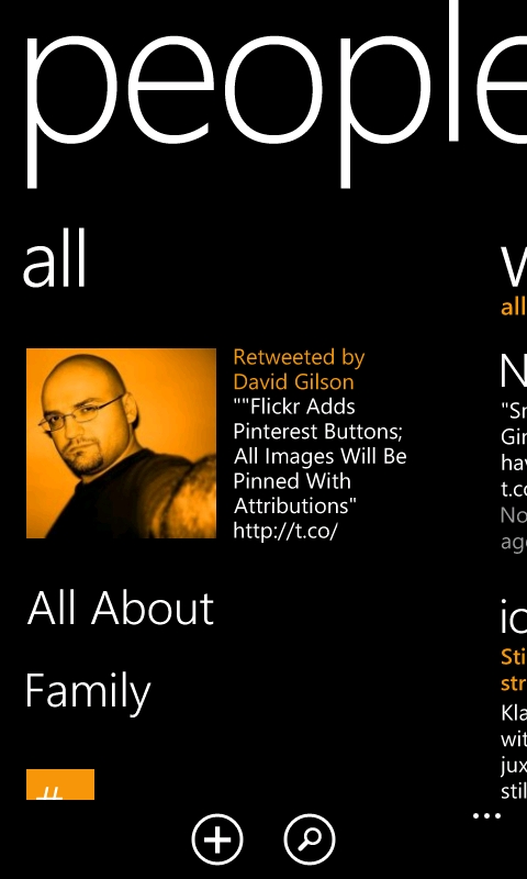 Windows Phone 7 People Hub