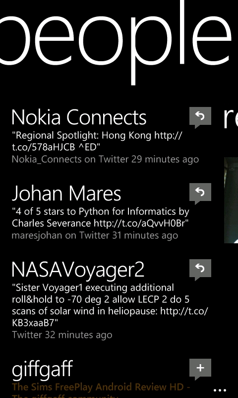 Windows Phone 7 People Hub