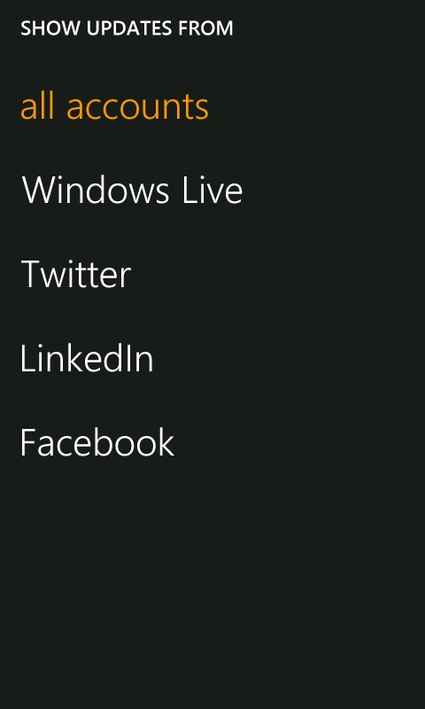 Windows Phone 7 People Hub