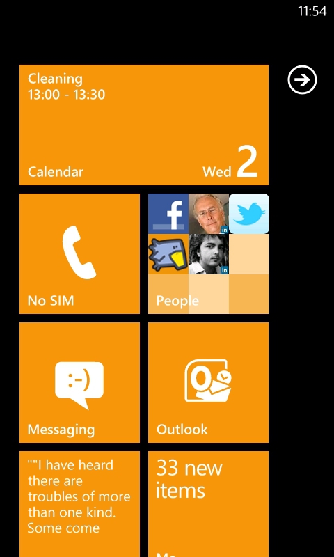 Windows Phone 7 People Hub