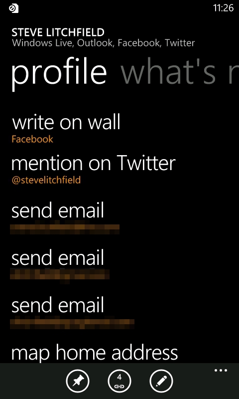 Windows Phone 7 People Hub