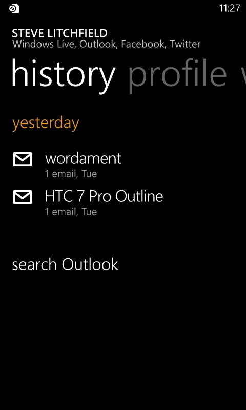 Windows Phone 7 People Hub
