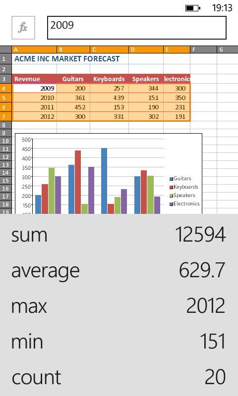 Outline and auto-sum views