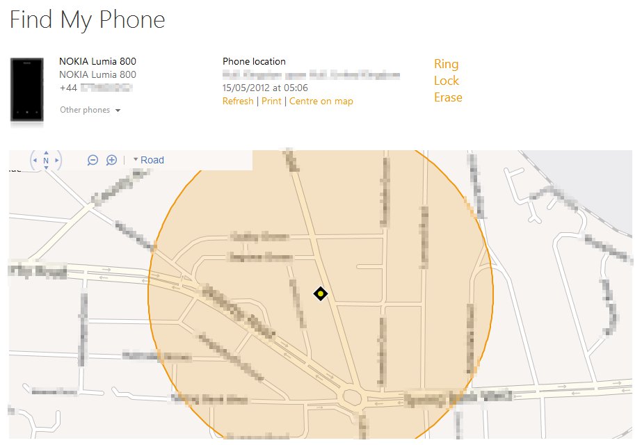 Locating a lost WP7 phone