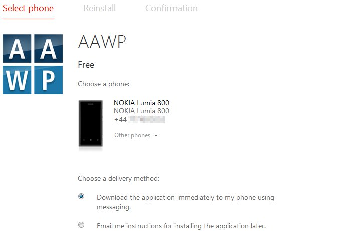 Installing apps via WindowsPhone.com