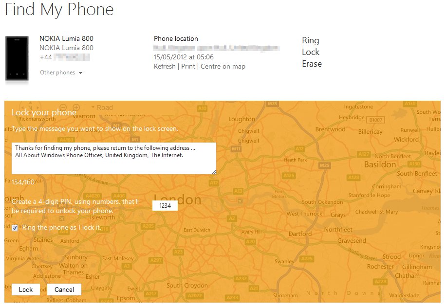 Remotely locking your WP7 phone