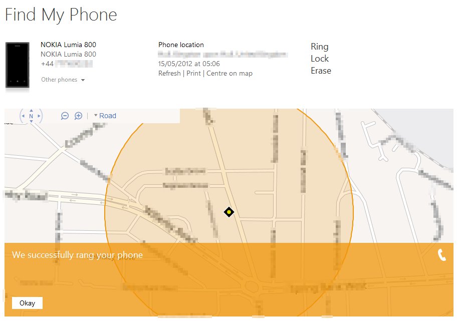 Remotely making your WP7 phone ring