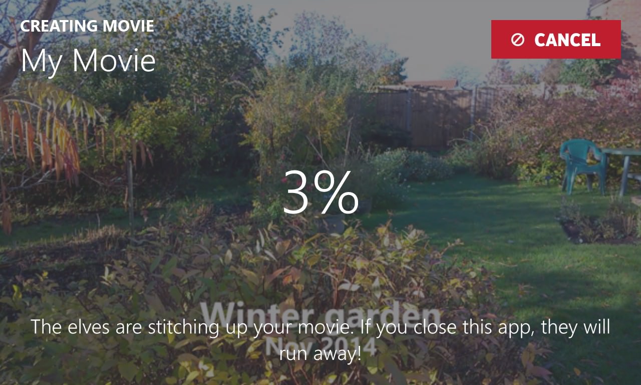 Screenshot, Movie Creator on Windows Phone