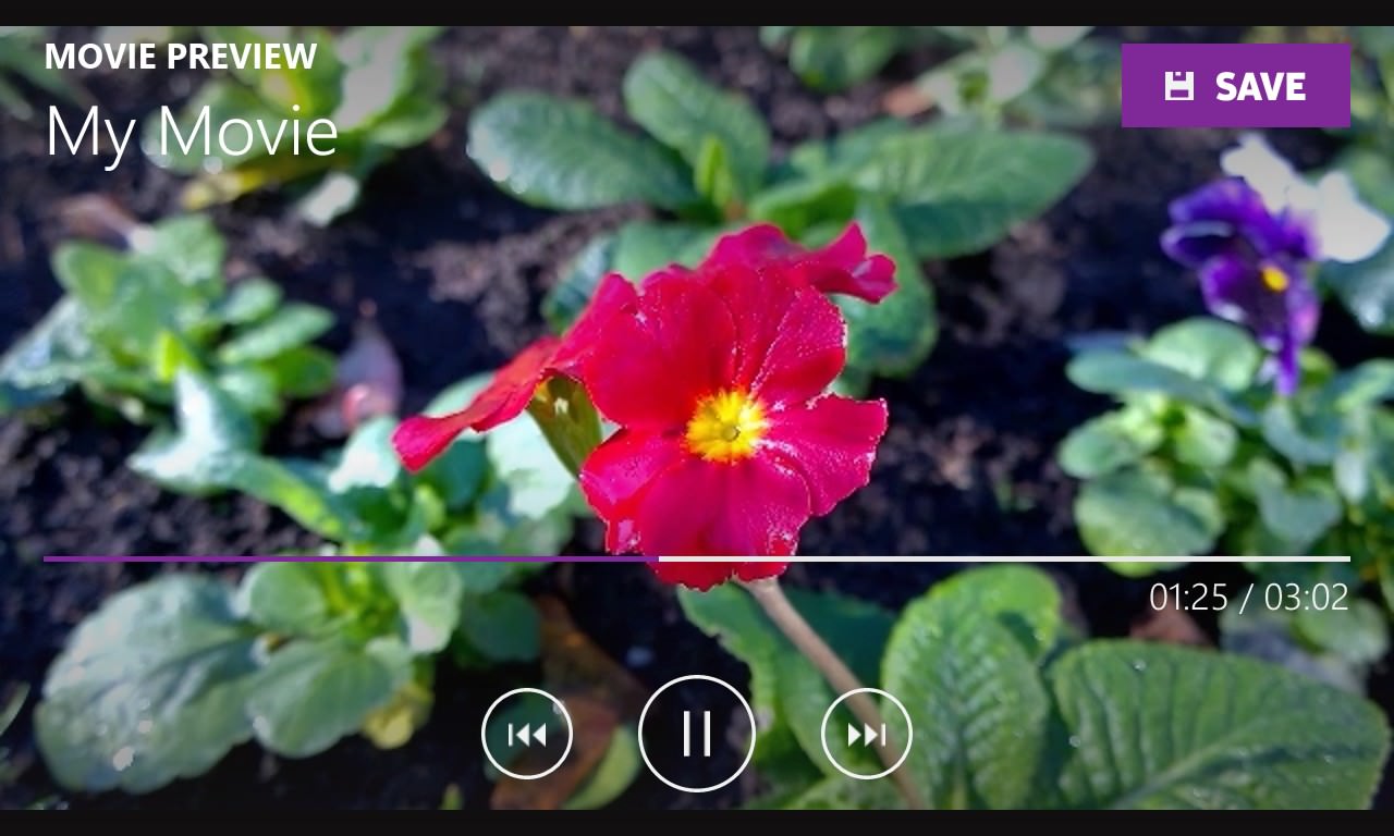 Screenshot, Movie Creator on Windows Phone